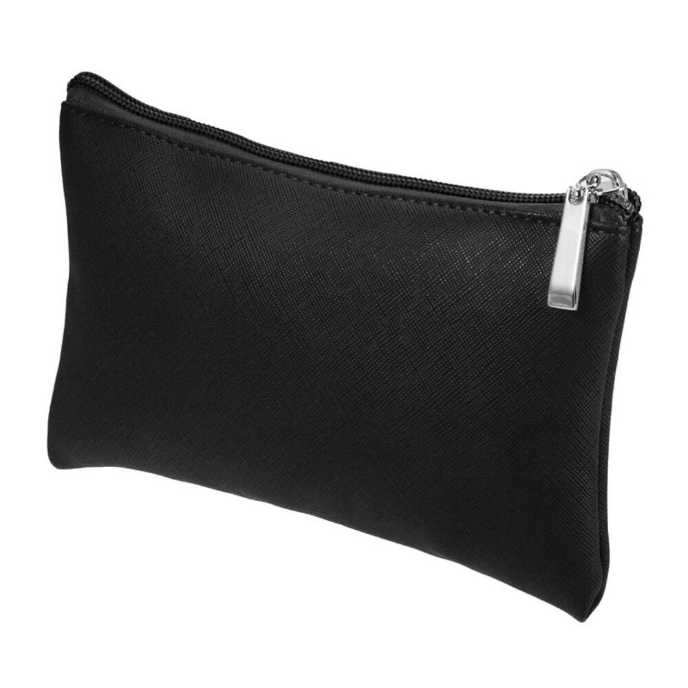 1 Pc Portable PU Leather Travel Makeup Organizer Bag Black L Size
